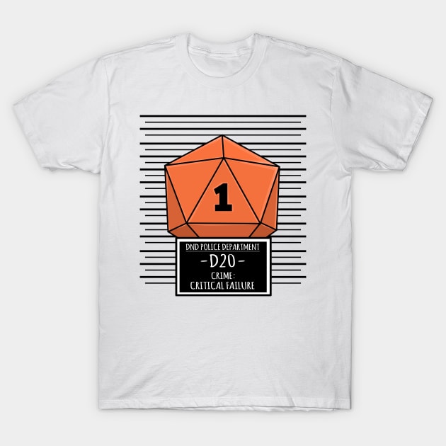 Dice Jail Funny Dungeons And Dragons DND D20 D1 Lover T-Shirt by Bingeprints